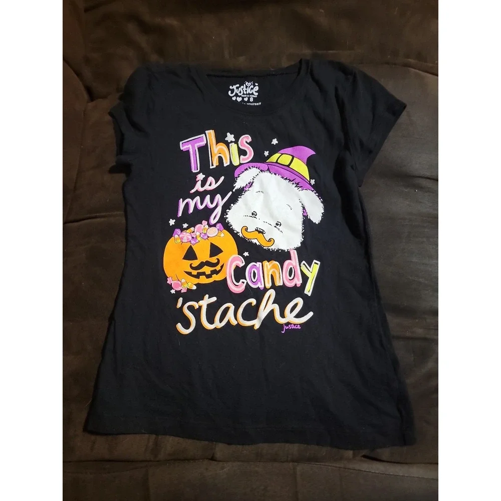 Justice Halloween size 8 this is my candy stache top